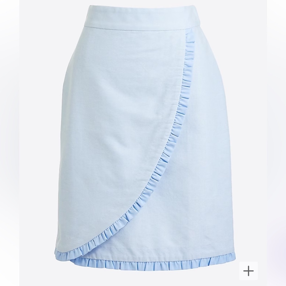 J. Crew Factory Light Blue Ruffle Pencil Skirt